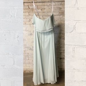 powder light blue strapless ruffle chiffon bridesmaid dress [size 18]